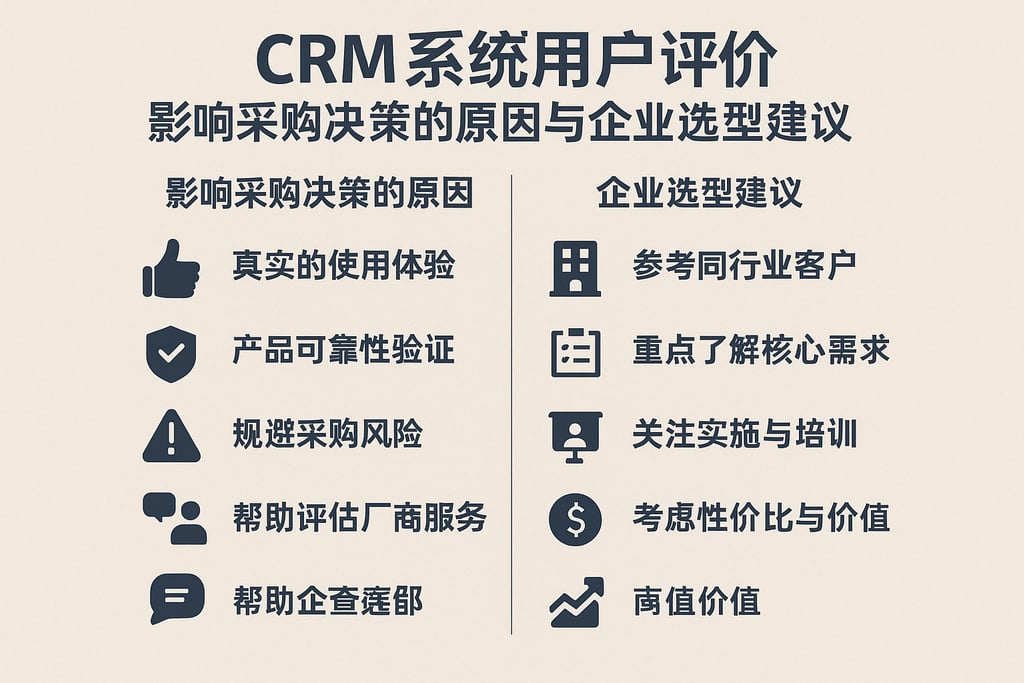 CRM系统用户评价影响采购决策的原因与企业选型建议