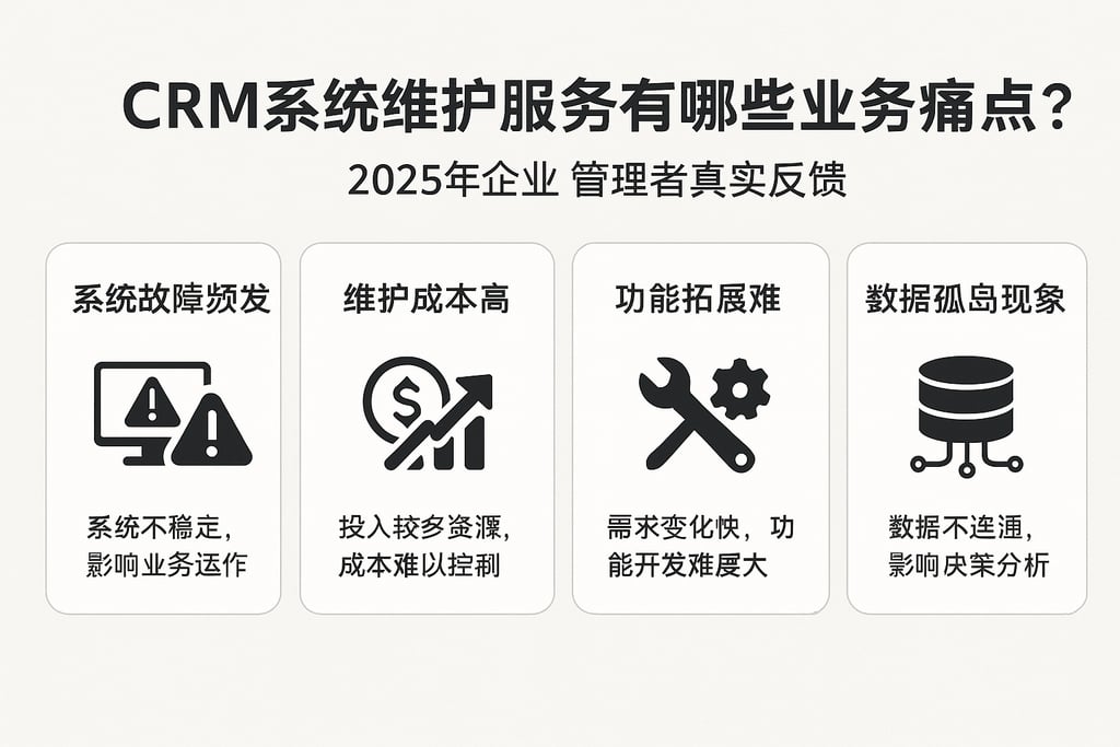CRM系统维护服务有哪些业务痛点？2025年企业管理者真实反馈