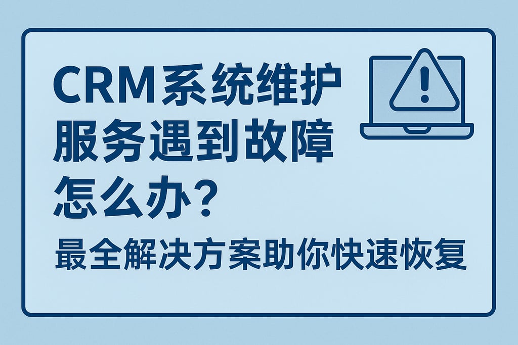 CRM系统维护服务遇到故障怎么办？最全解决方案助你快速恢复
