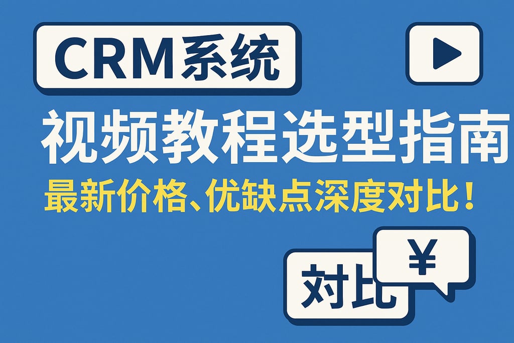 CRM系统视频教程选型指南：最新价格、优缺点深度对比！