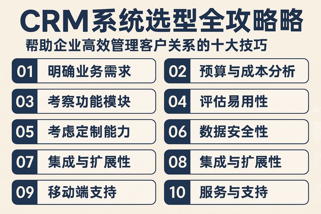 CRM系统选型全攻略：帮助企业高效管理客户关系的十大技巧