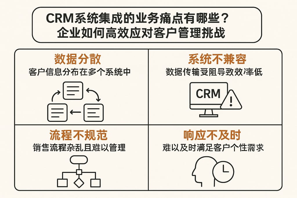 CRM系统集成的业务痛点有哪些？企业如何高效应对客户管理挑战