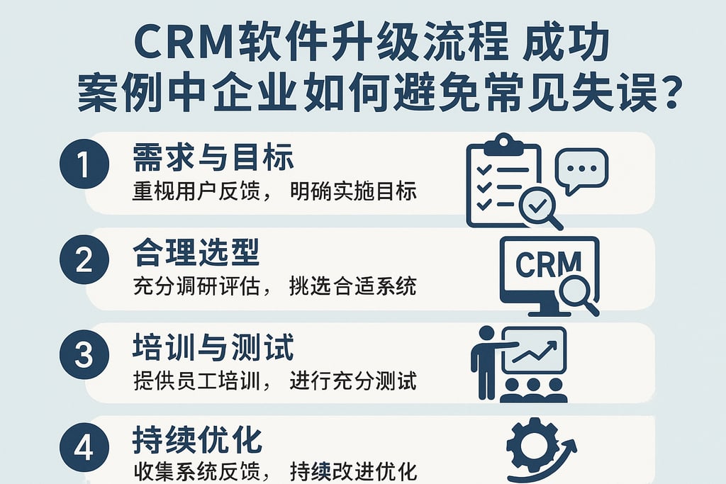 CRM软件升级流程，成功案例中企业如何避免常见失误？