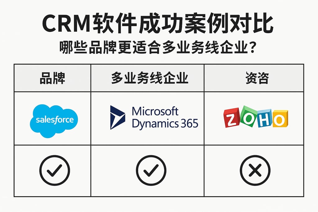 CRM软件成功案例对比，哪些品牌更适合多业务线企业？