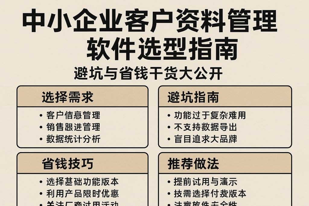 中小企业客户资料管理软件选型指南，避坑与省钱干货大公开