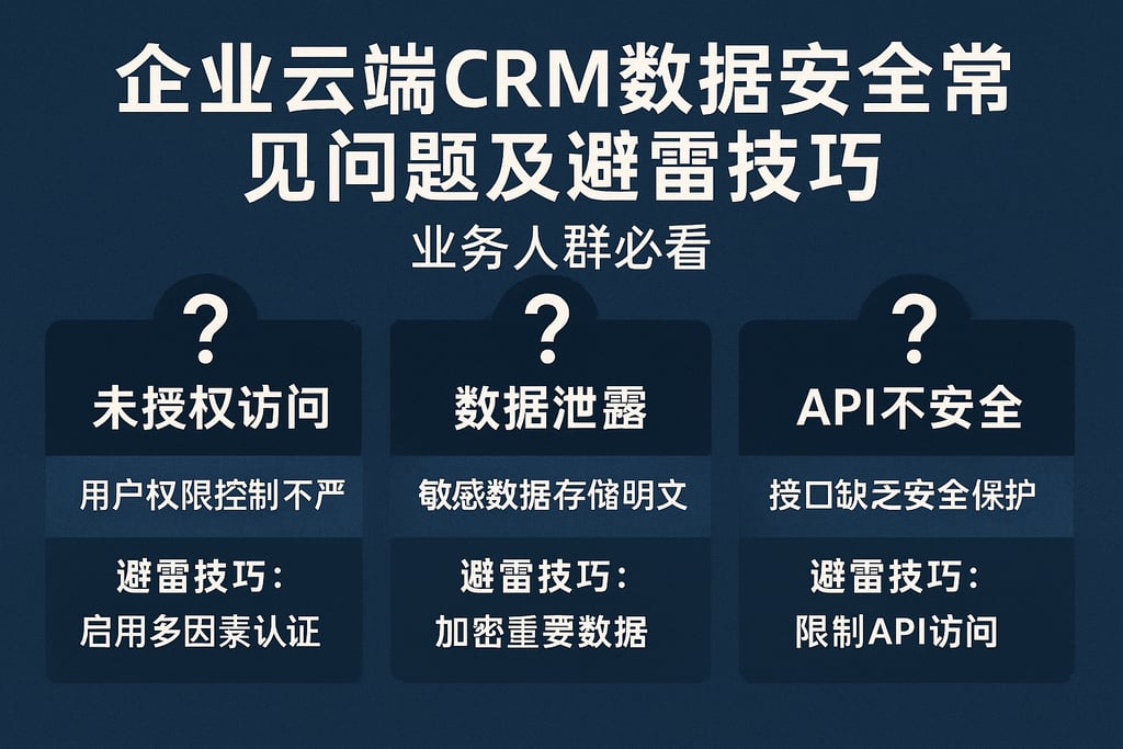 企业云端CRM数据安全常见问题及避雷技巧，业务人群必看