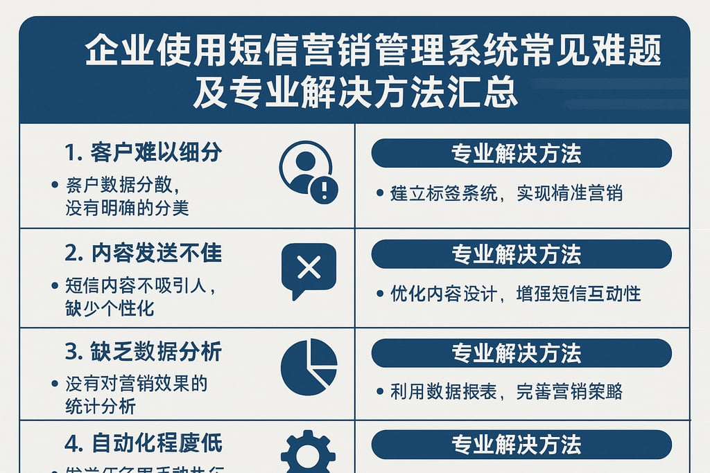 企业使用短信营销管理系统常见难题及专业解决方法汇总