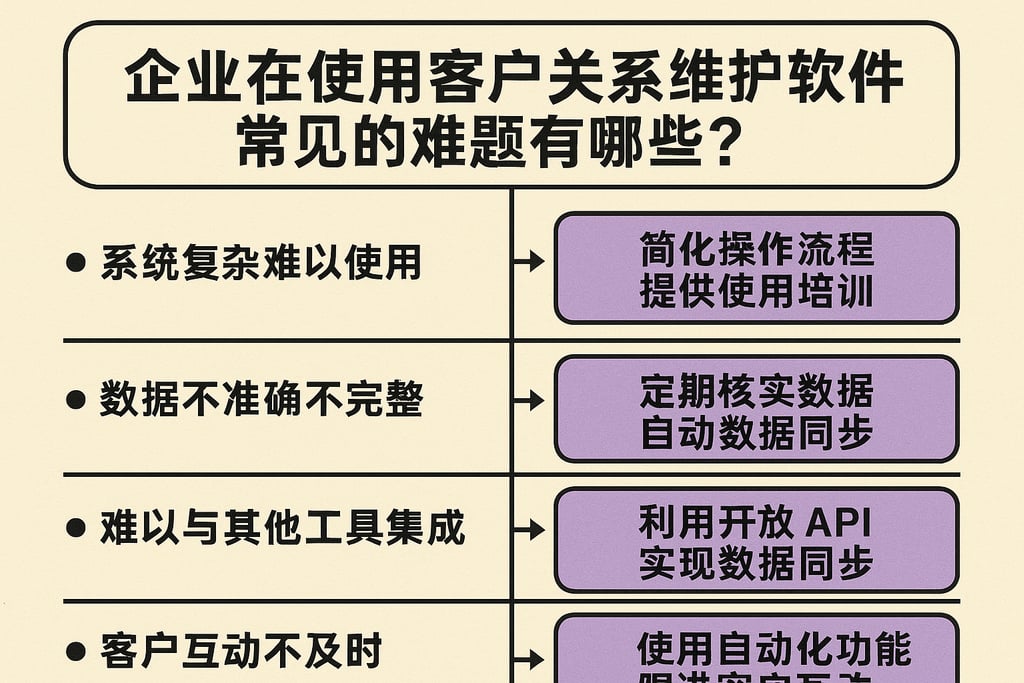 企业在使用客户关系维护软件时常见的难题有哪些？附解决思路