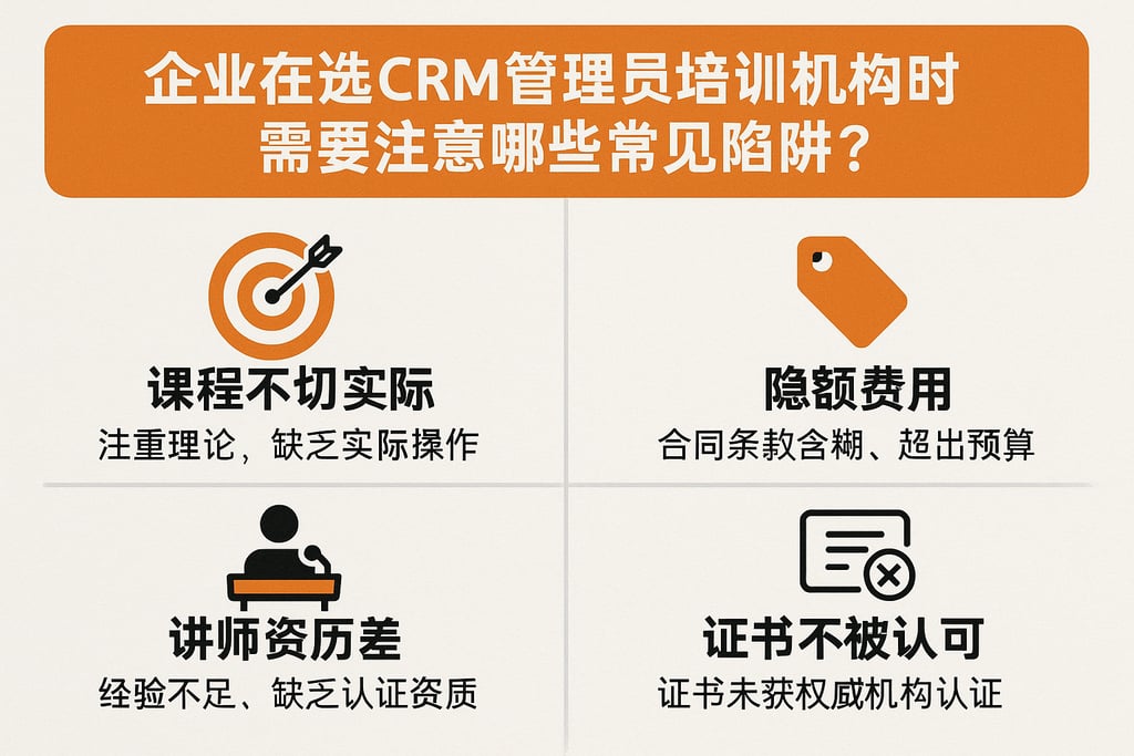 企业在选择CRM管理员培训机构时需要注意哪些常见陷阱？