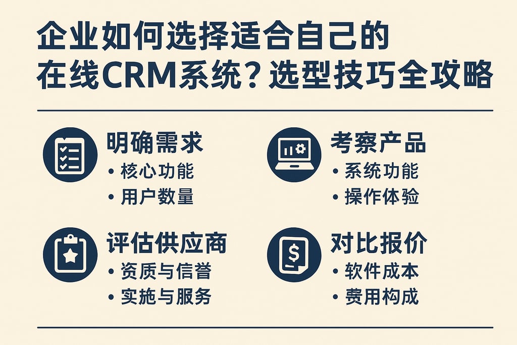企业如何选择适合自己的在线CRM系统？选型技巧全攻略