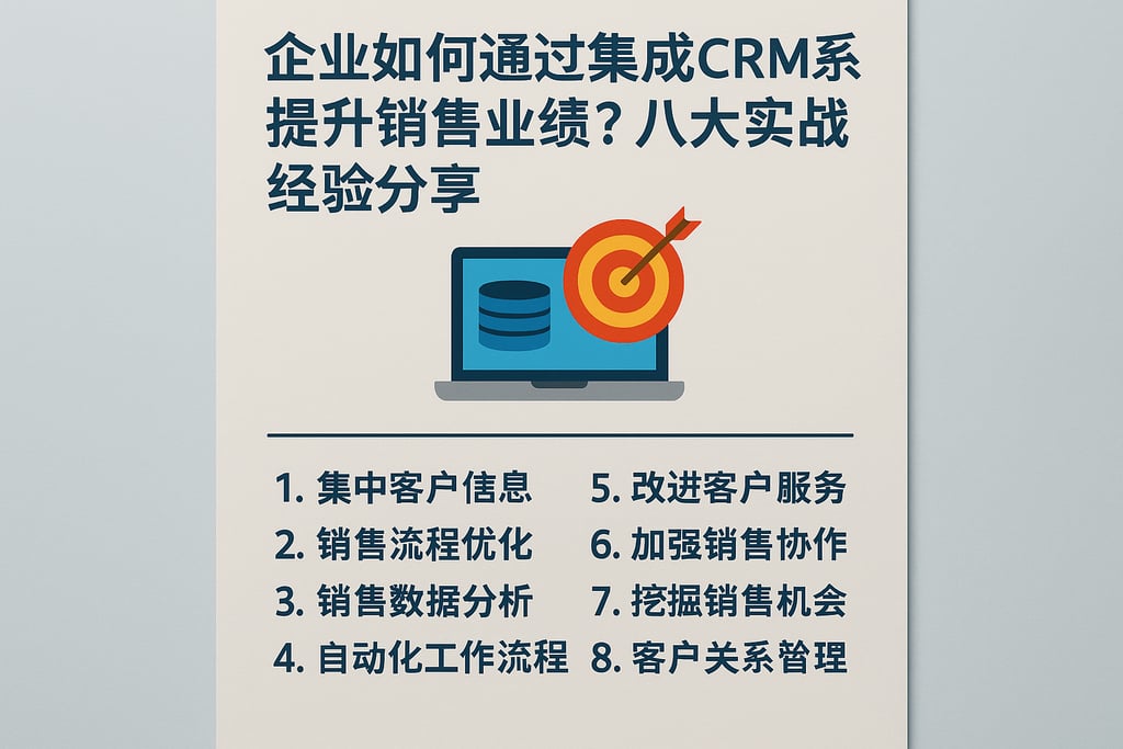 企业如何通过集成CRM系统提升销售业绩？八大实战经验分享
