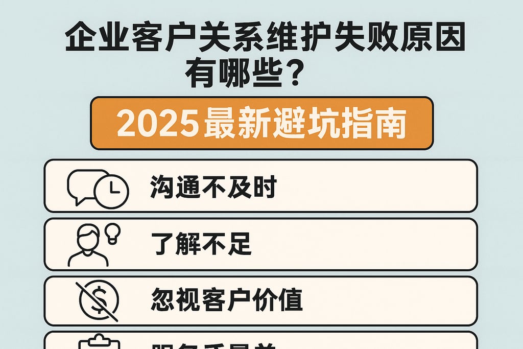 企业客户关系维护失败原因有哪些？2025最新避坑指南
