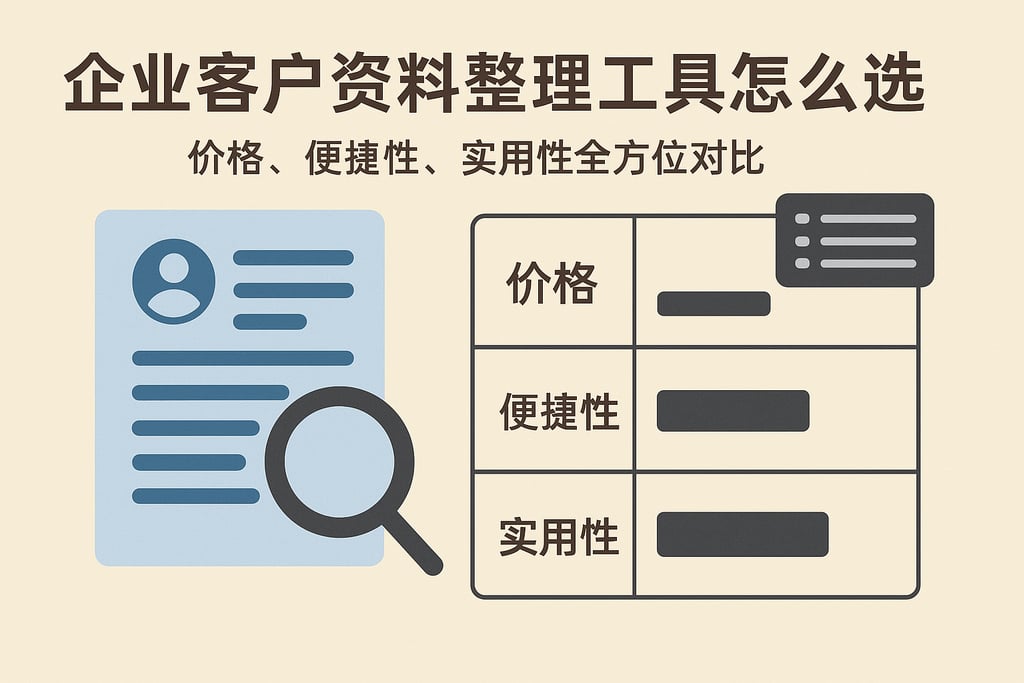 企业客户资料整理工具怎么选，价格、便捷性、实用性全方位对比
