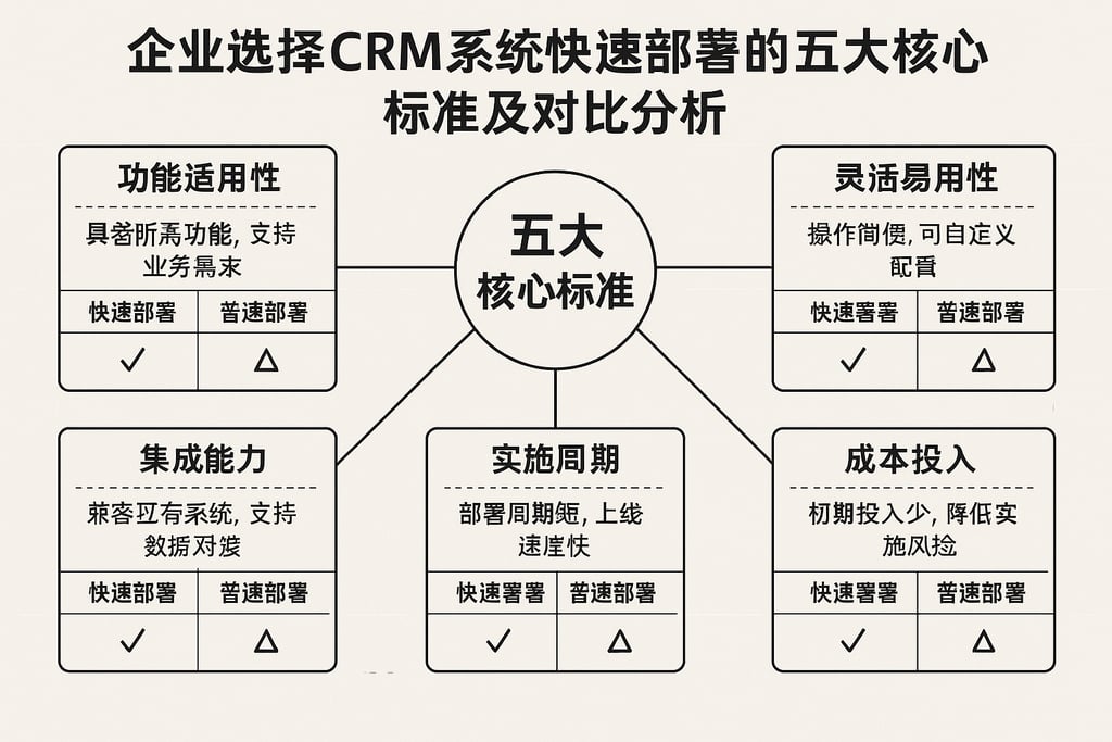 企业选择CRM系统快速部署的五大核心标准及对比分析