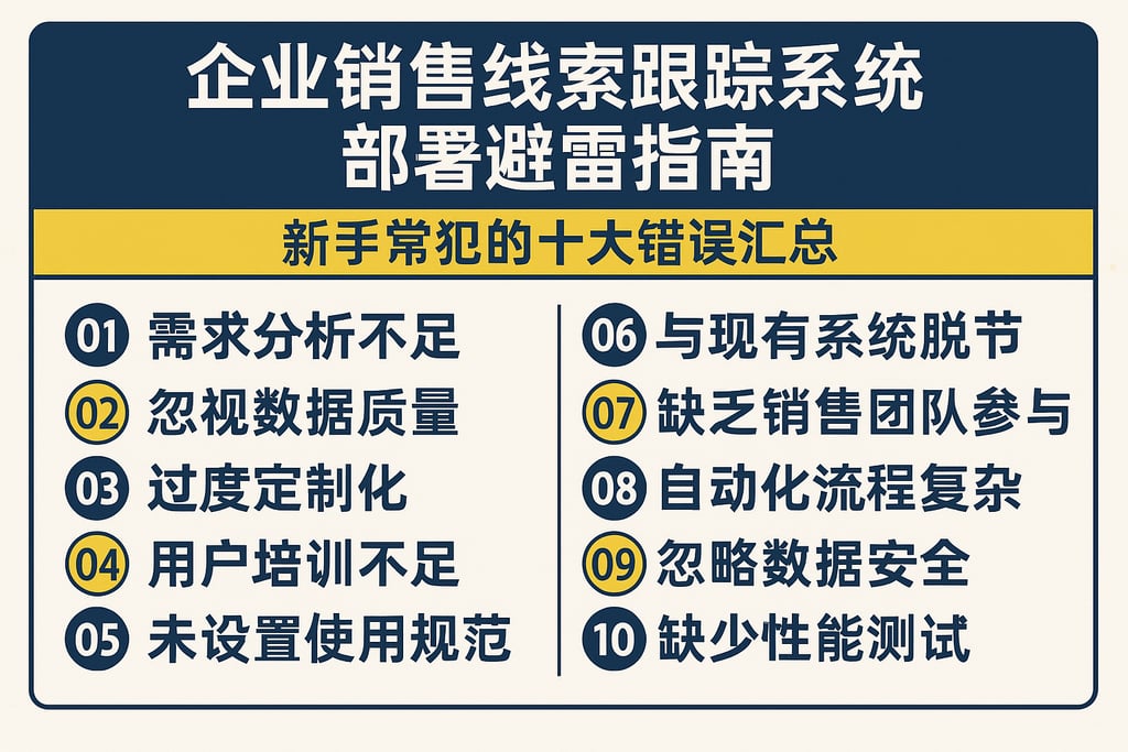 企业销售线索跟踪系统部署避雷指南：新手常犯的十大错误汇总