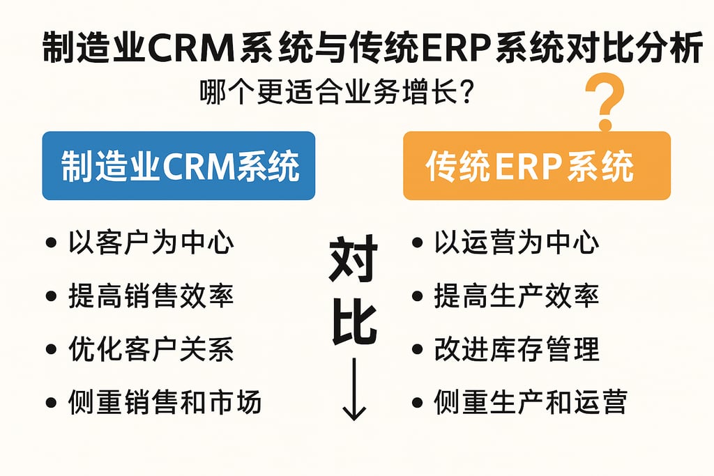 制造业CRM系统与传统ERP系统对比分析，哪个更适合业务增长？
