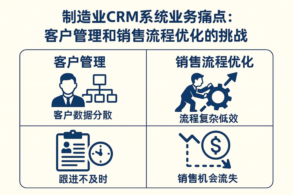 制造业CRM系统业务痛点：客户管理和销售流程优化的挑战