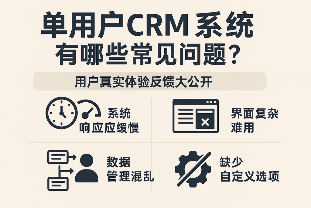 单用户CRM系统有哪些常见问题？用户真实体验反馈大公开