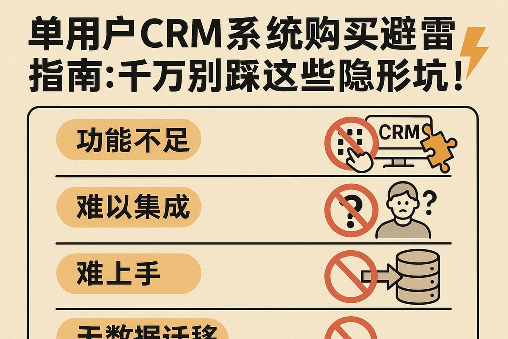 单用户CRM系统购买避雷指南：千万别踩这些隐形坑！