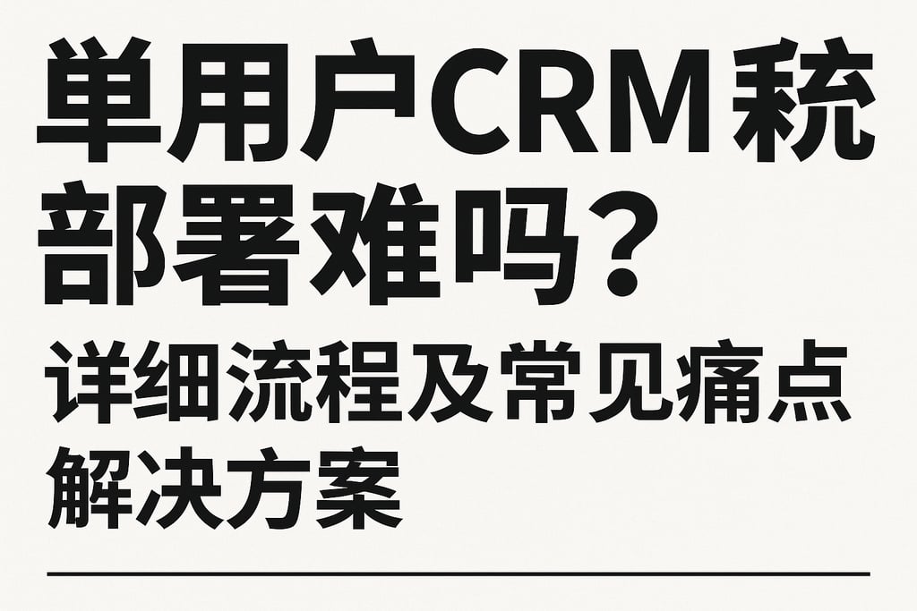 单用户CRM系统部署难吗？详细流程及常见痛点解决方案