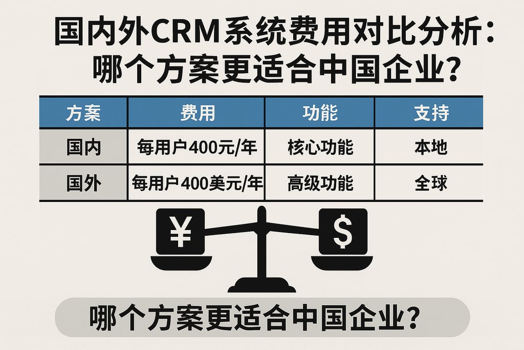 国内外CRM系统费用对比分析：哪个方案更适合中国企业？