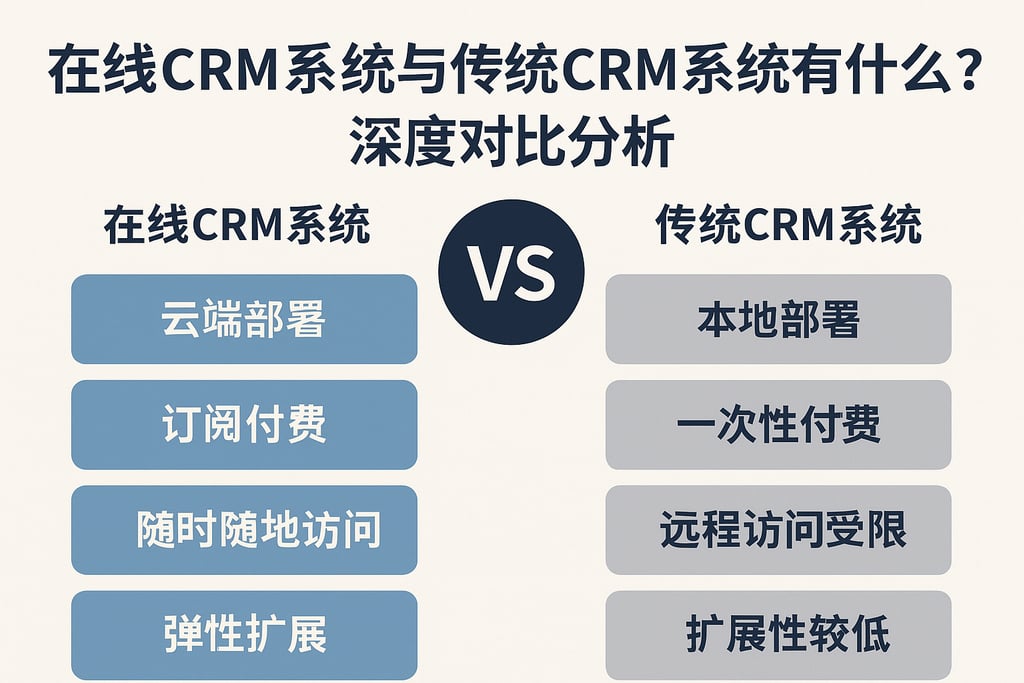 在线CRM系统与传统CRM系统有什么区别？深度对比分析