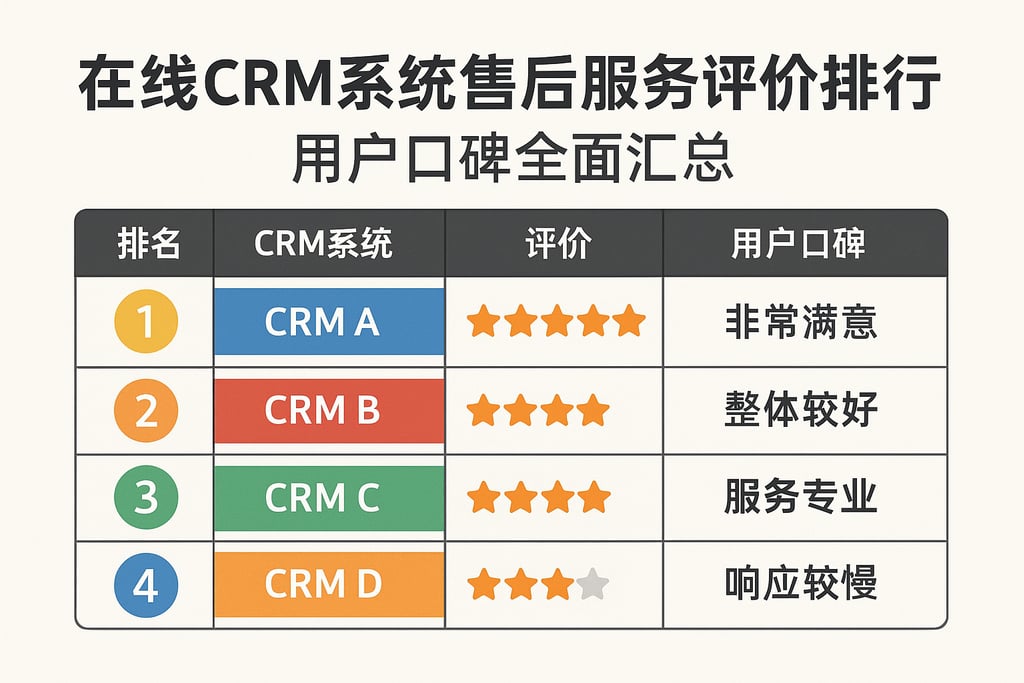 在线CRM系统售后服务评价排行，用户口碑全面汇总