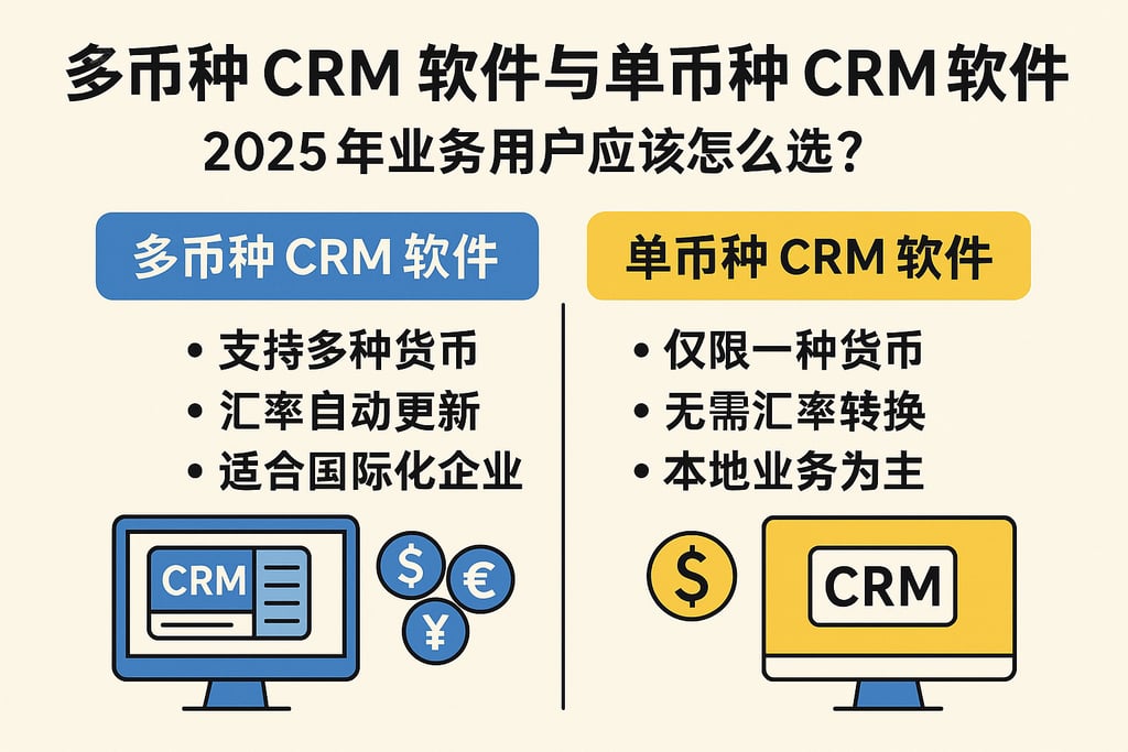 多币种CRM软件与单币种CRM软件对比，2025年业务用户应该怎么选？