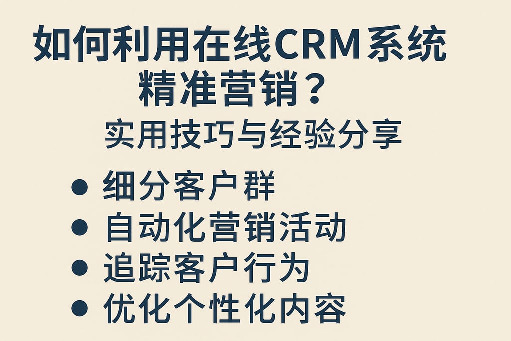 如何利用在线CRM系统精准营销？实用技巧与经验分享