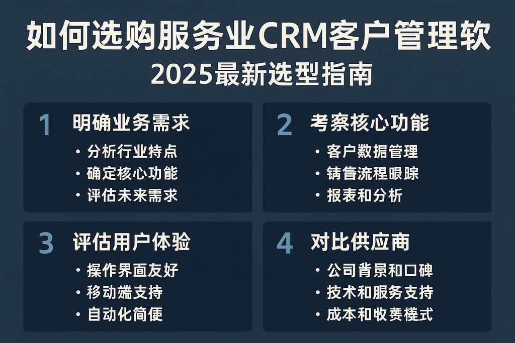 如何选购服务业CRM客户管理软件？2025最新选型指南