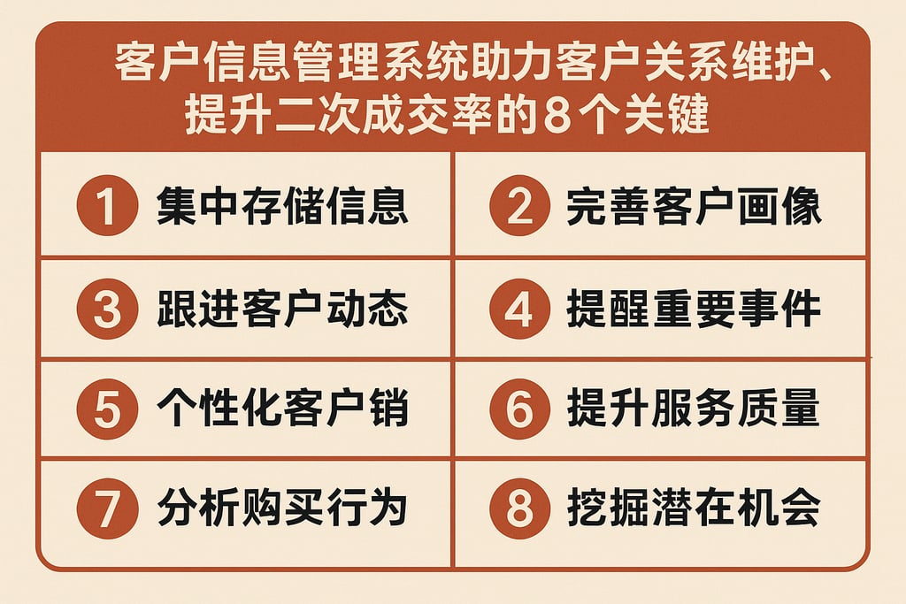 客户信息管理系统助力客户关系维护，提升二次成交率的8个关键