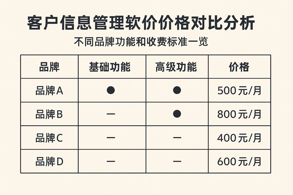 客户信息管理软件价格对比分析：不同品牌功能和收费标准一览