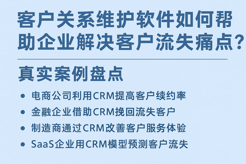 客户关系维护软件如何帮助企业解决客户流失痛点？真实案例盘点