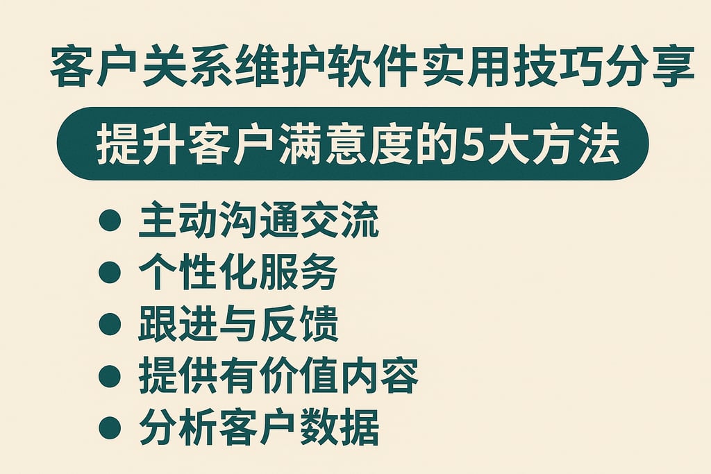 客户关系维护软件实用技巧分享：提升客户满意度的5大方法