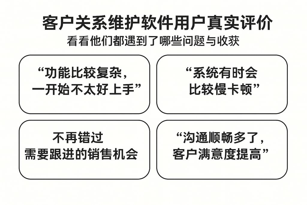 客户关系维护软件用户真实评价，看看他们都遇到了哪些问题与收获