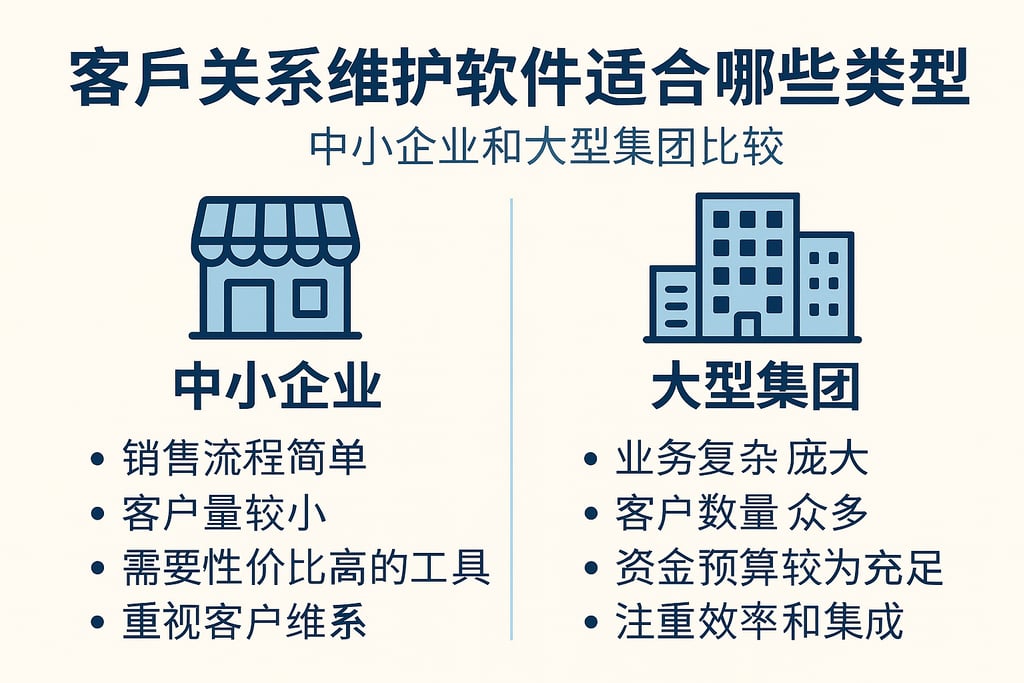 客户关系维护软件适合哪些类型的企业？中小企业和大型集团对比分析