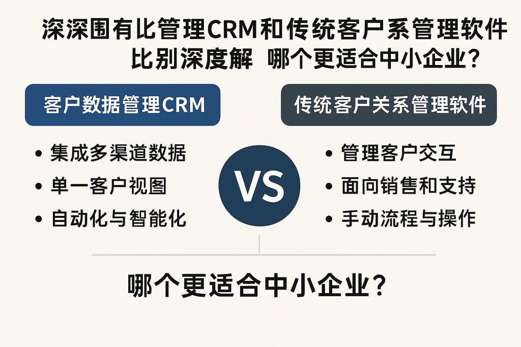 客户数据管理CRM和传统客户关系管理软件的区别深度解析，哪个更适合中小企业？