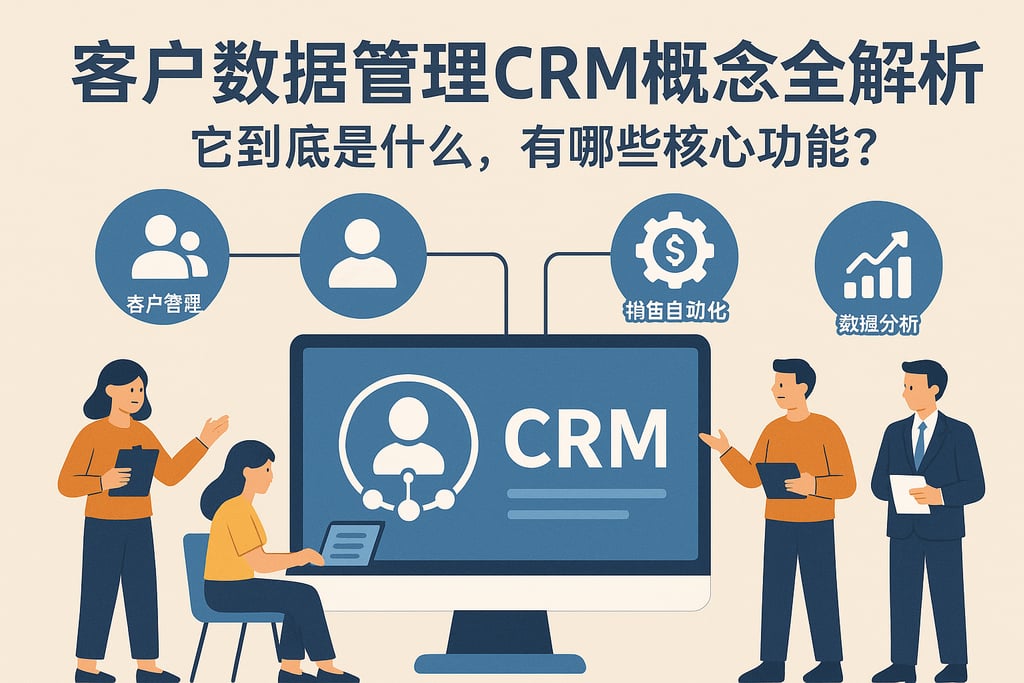 客户数据管理CRM概念全解析：它到底是什么，有哪些核心功能？