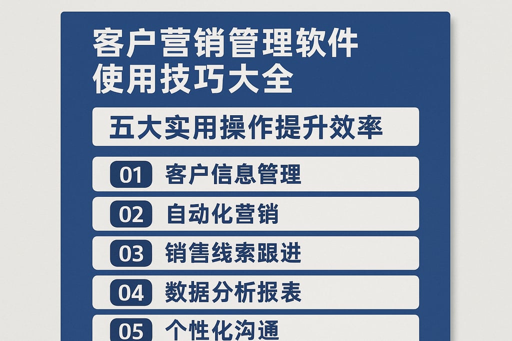 客户营销管理软件使用技巧大全，五大实用操作提升效率