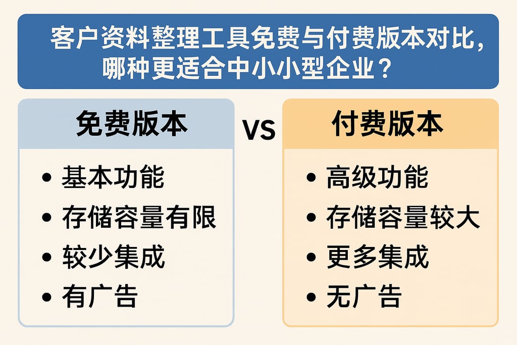 客户资料整理工具免费与付费版本对比，哪种更适合中小型企业？