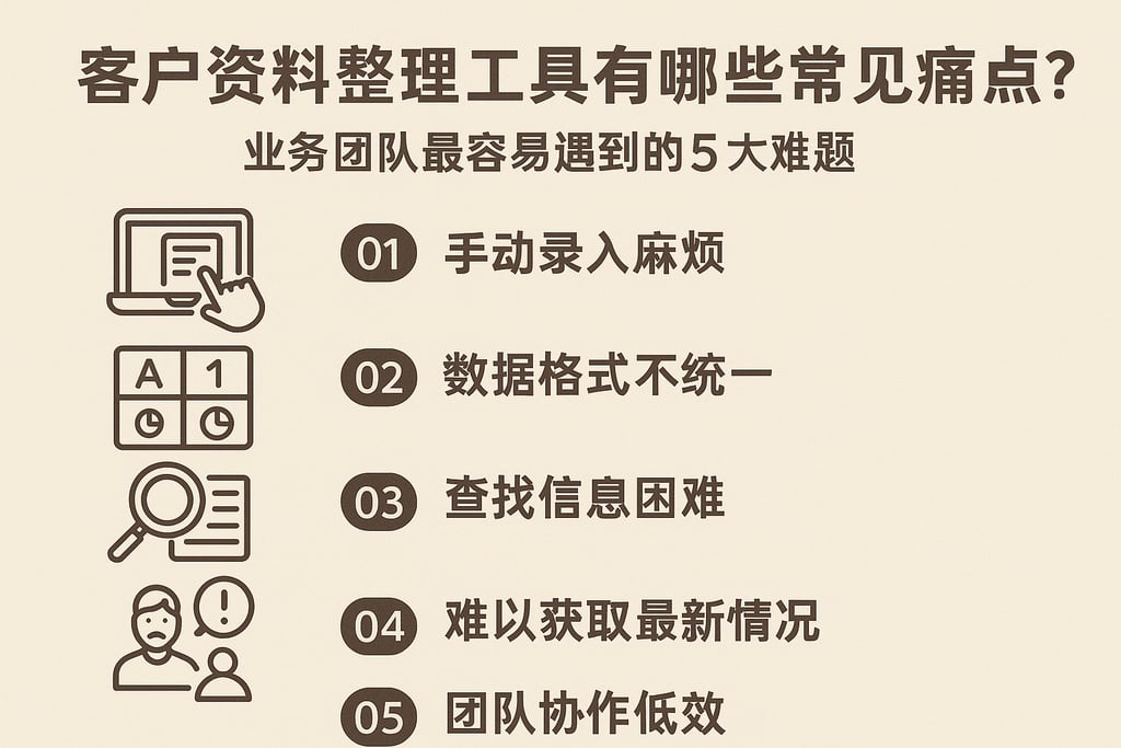 客户资料整理工具有哪些常见痛点？业务团队最容易遇到的5大难题