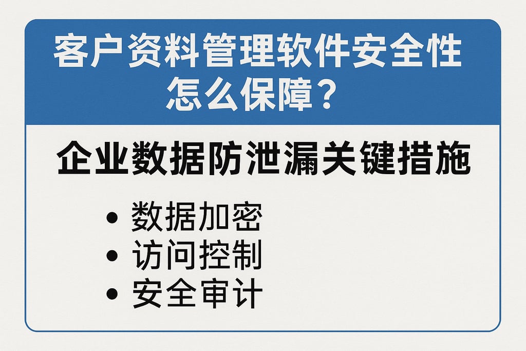 客户资料管理软件安全性怎么保障？企业数据防泄漏关键措施