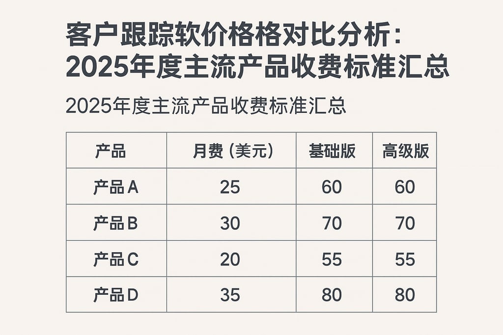 客户跟踪软件价格对比分析：2025年度主流产品收费标准汇总