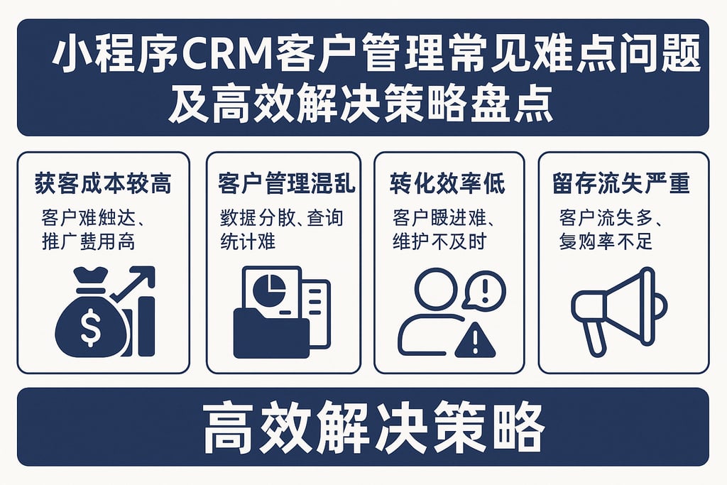 小程序CRM客户管理常见难点问题及高效解决策略盘点
