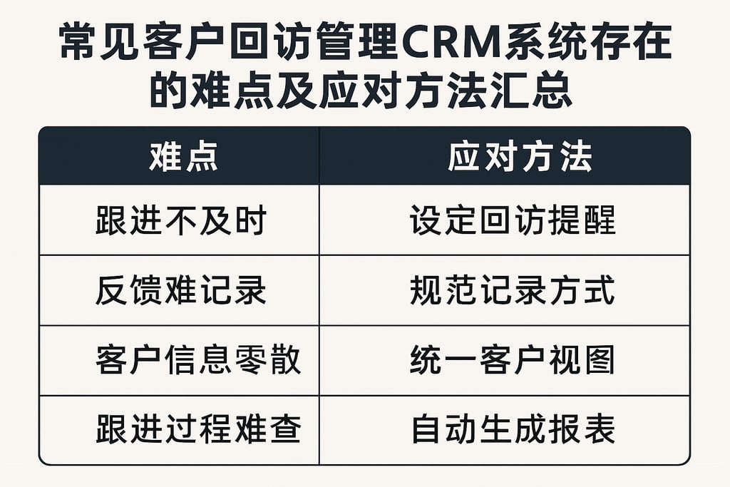 常见客户回访管理CRM系统存在的难点及应对方法汇总