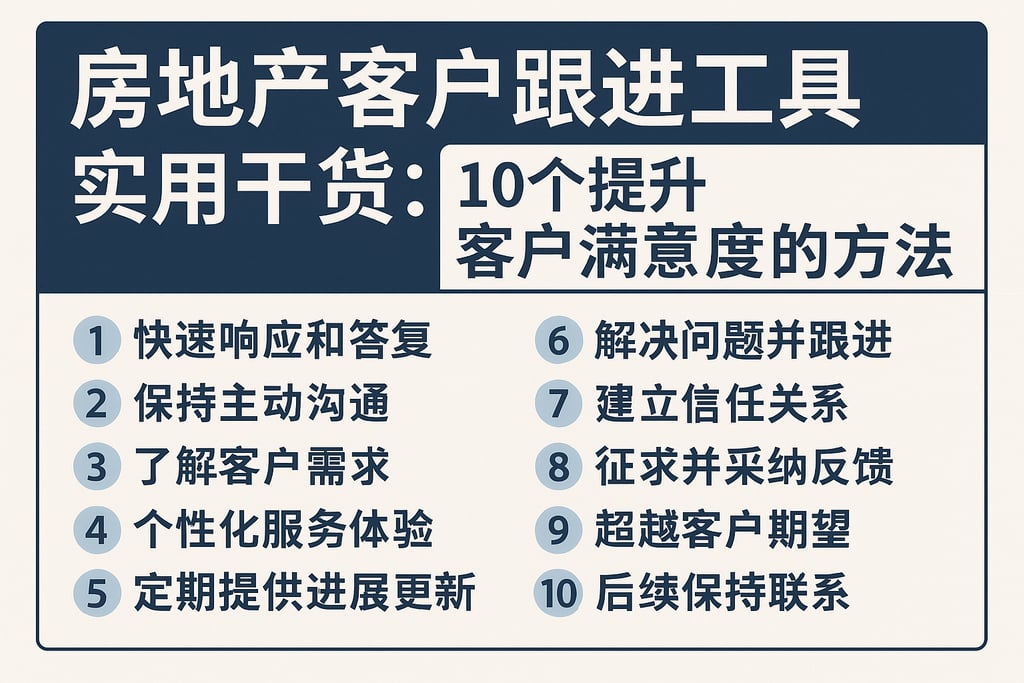 房地产客户跟进工具实用干货：10个提升客户满意度的方法
