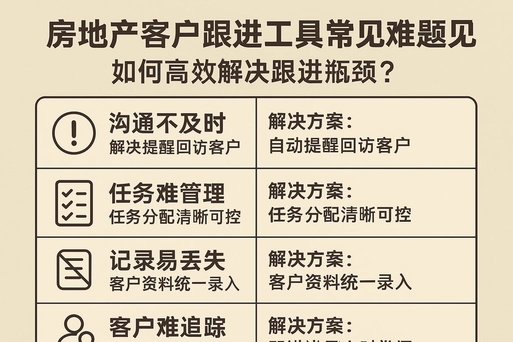 房地产客户跟进工具常见难题汇总，如何高效解决跟进瓶颈？