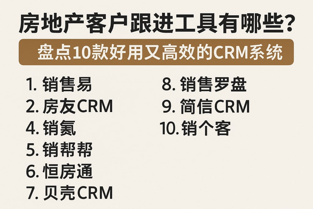 房地产客户跟进工具有哪些？盘点10款好用又高效的CRM系统
