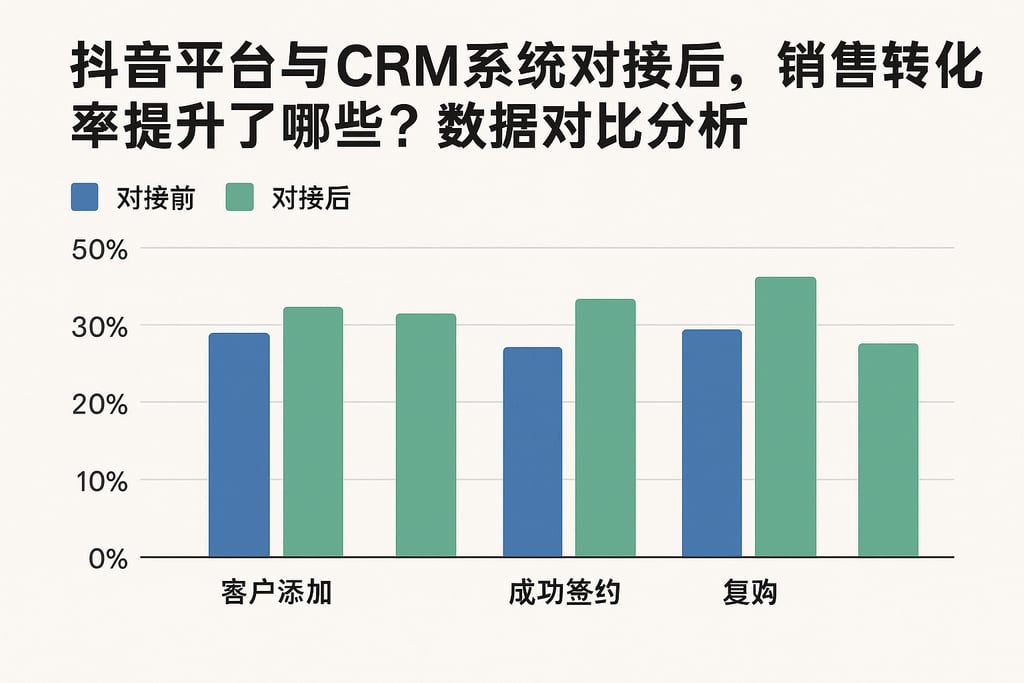 抖音平台与CRM系统对接后，销售转化率提升了哪些？数据对比分析