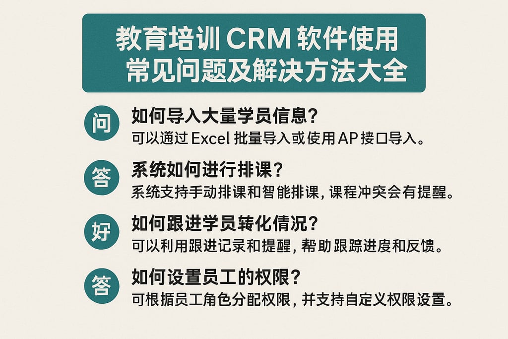 教育培训CRM软件使用常见问题及解决方法大全